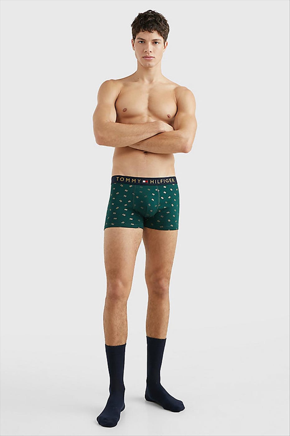 Tommy Hilfiger Underwear - Groene-donkerblauwe Boxershort-Kousen gift box