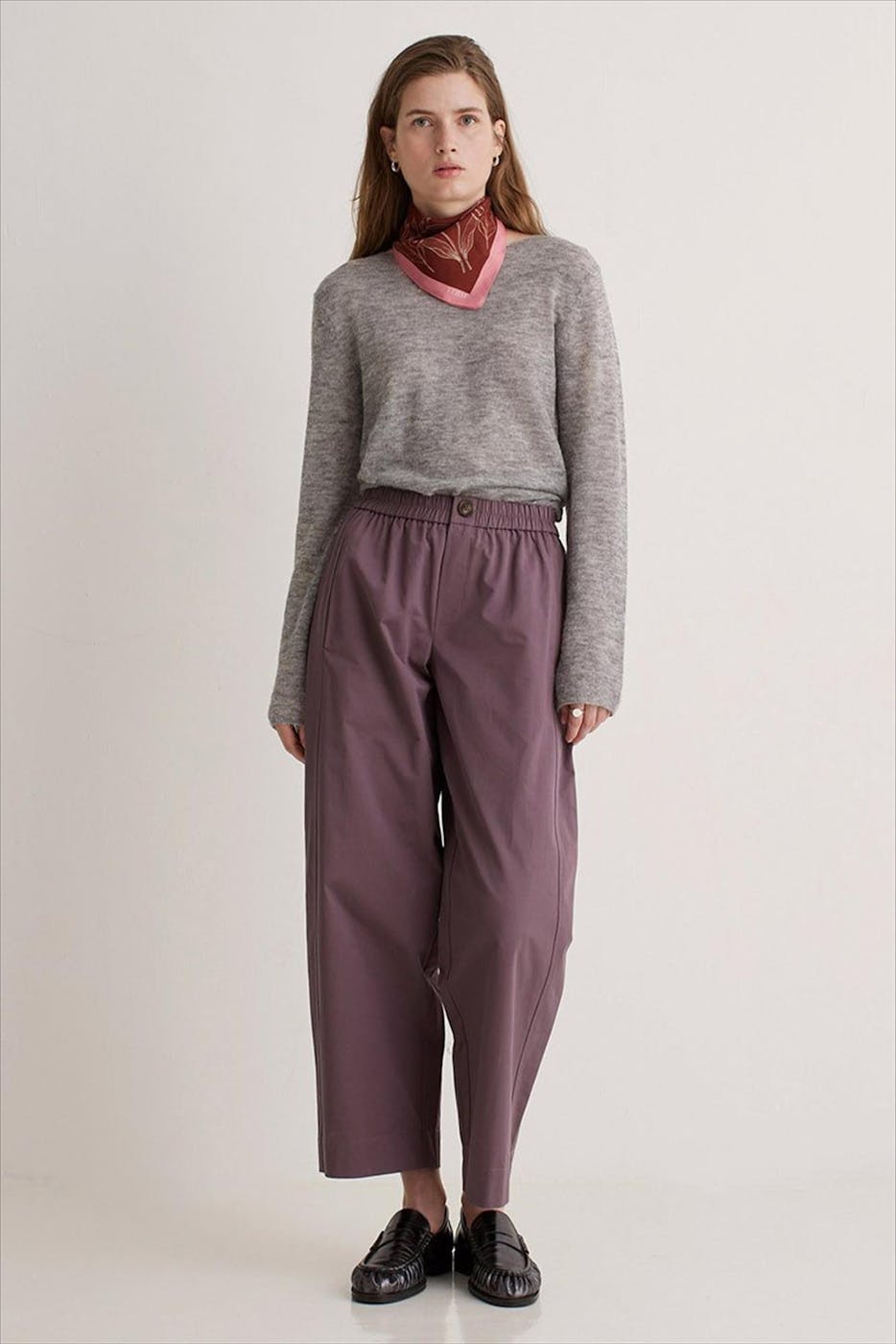 YERSE - Aubergine Barrel broek