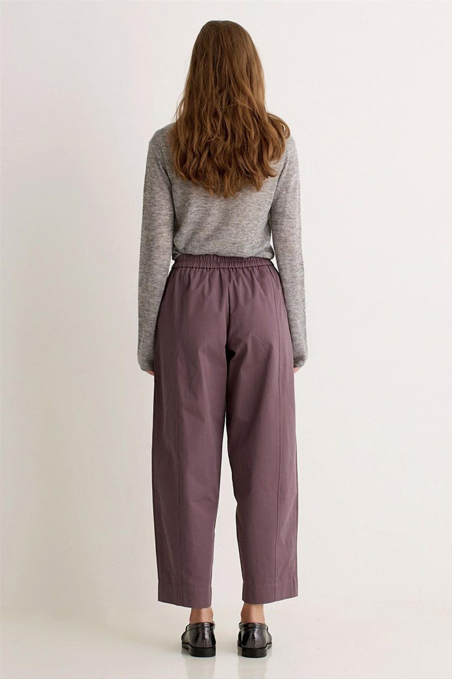 YERSE - Aubergine Barrel broek