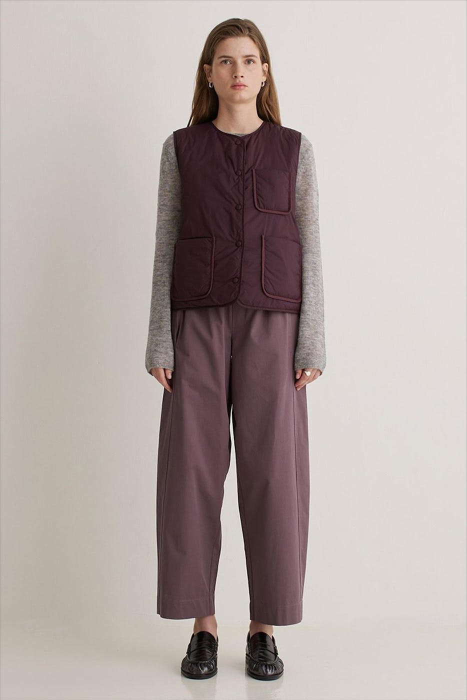 YERSE - Aubergine Barrel broek