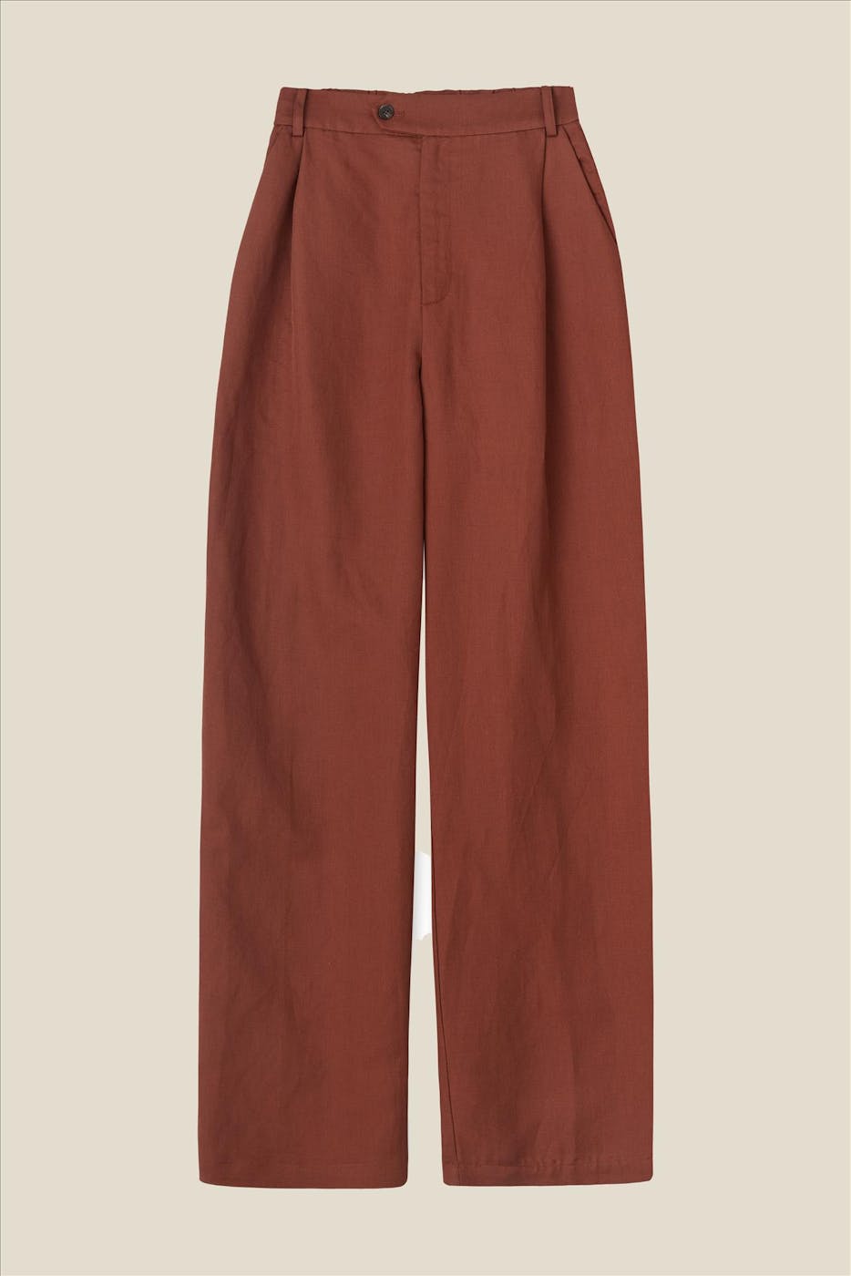 YERSE - Bruine Linen Suit broek