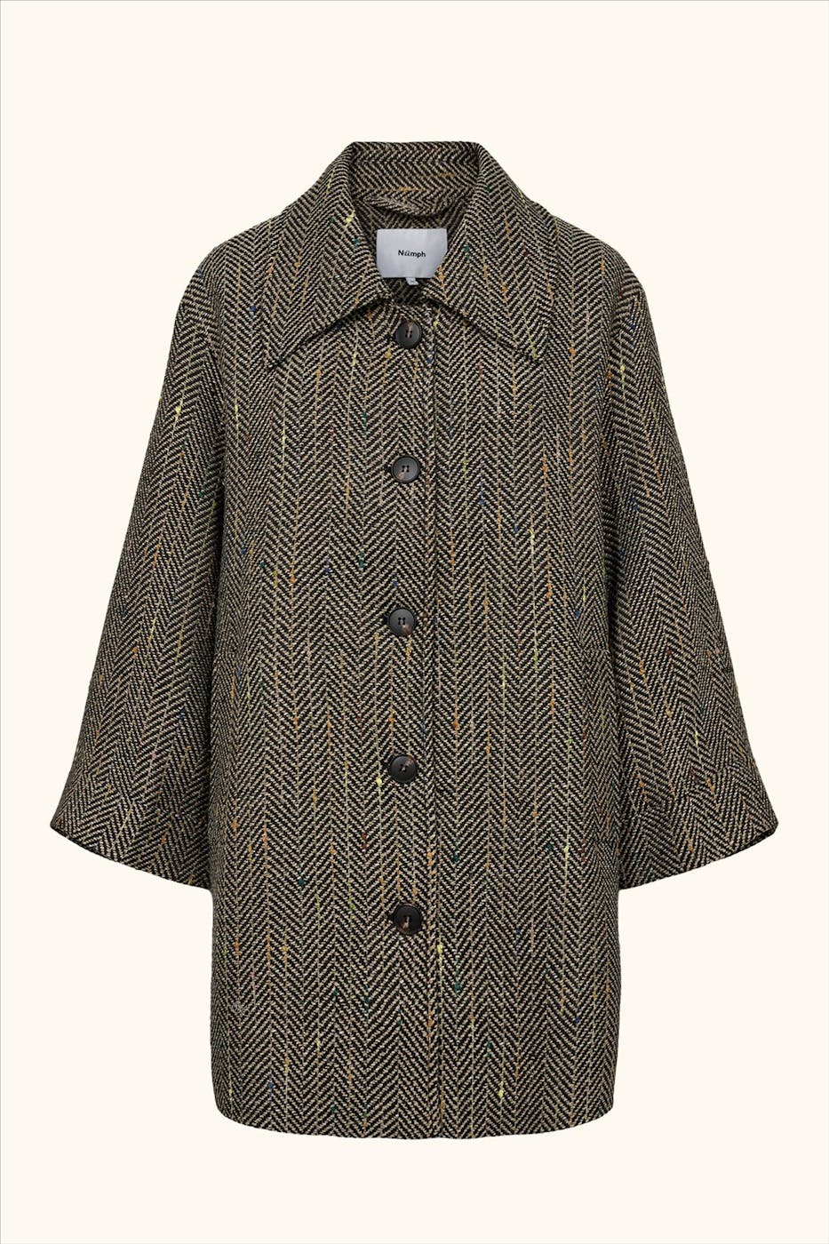 Nümph - Beige-Zwarte Kimber mantel