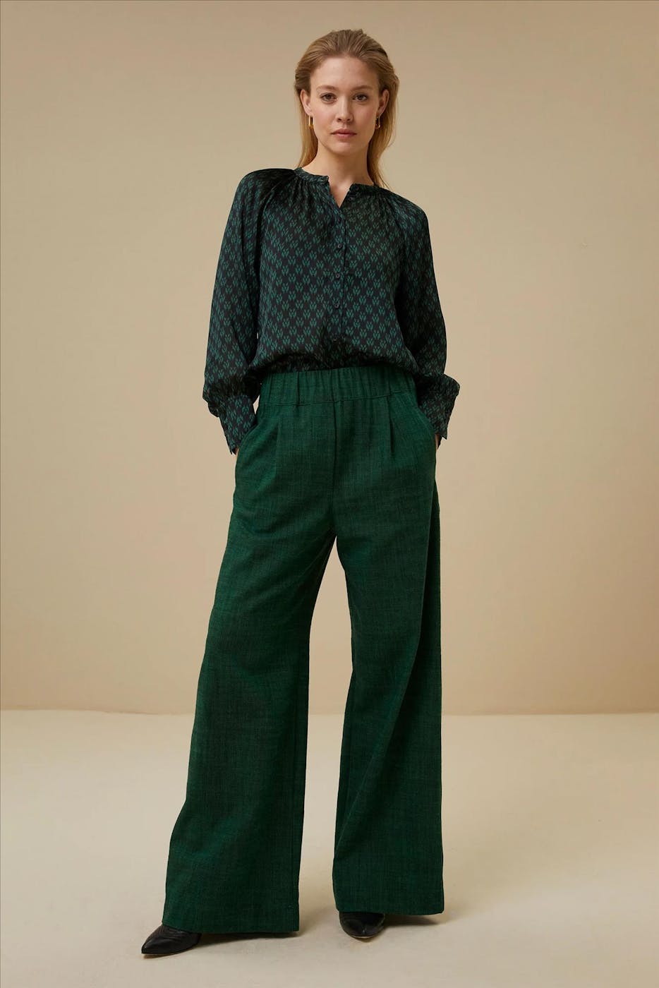 BY BAR - Groene Benji Twill broek