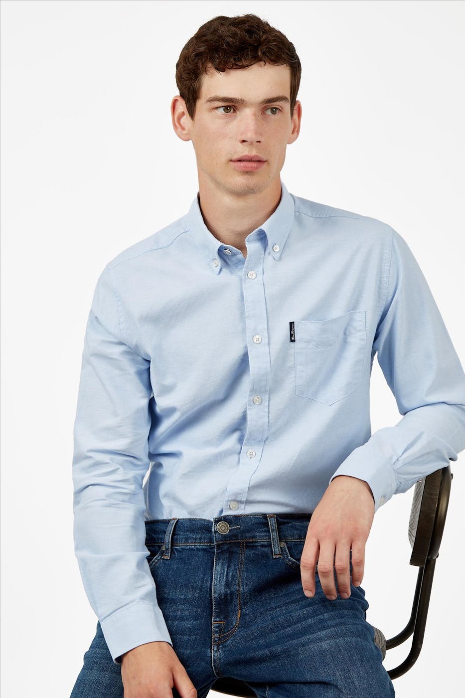 Ben Sherman - Lichtblauw regular fit Oxford hemd