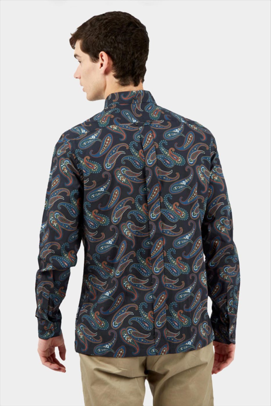 Ben Sherman - Zwart-multicolour regular fit paisley hemd