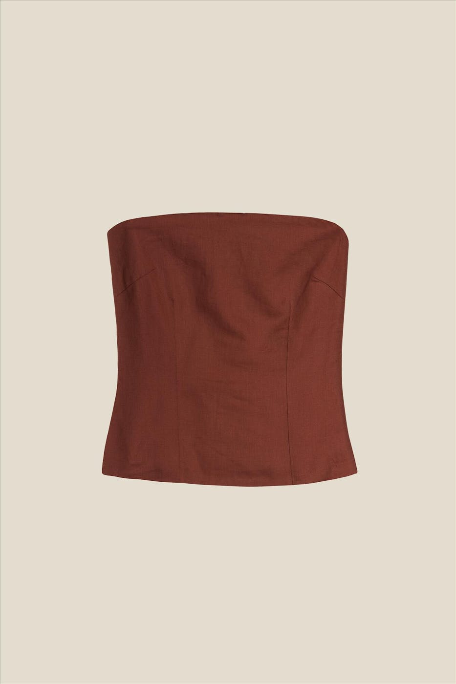 YERSE - Bruine Strapless top
