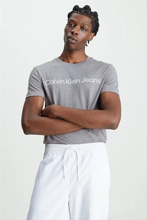 Calvin Klein Jeans - Grijze Full Logo T-shirt