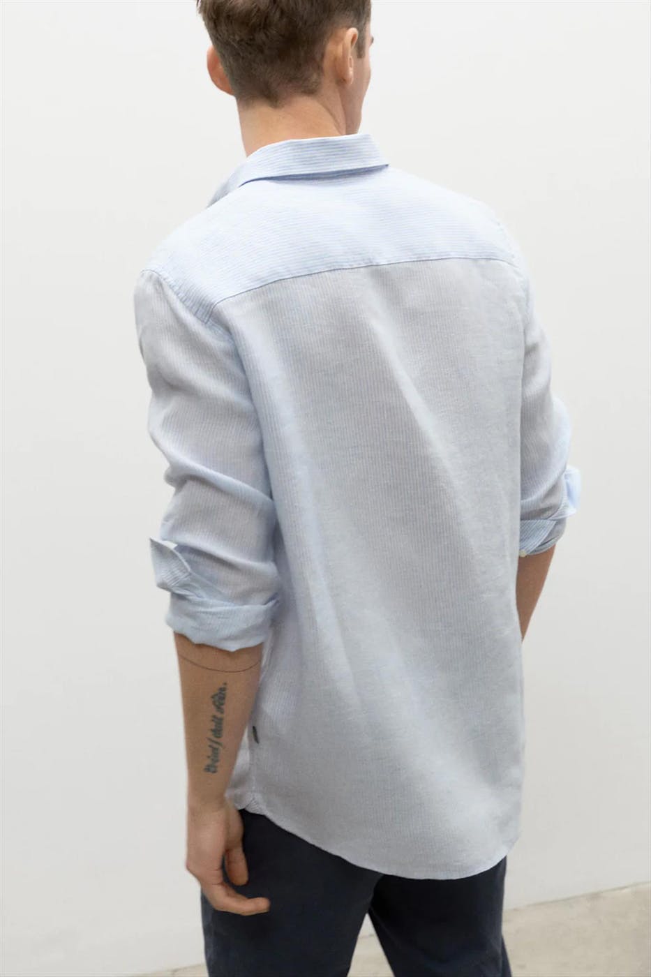 ECOALF - Lichtblauw-wit Adan hemd