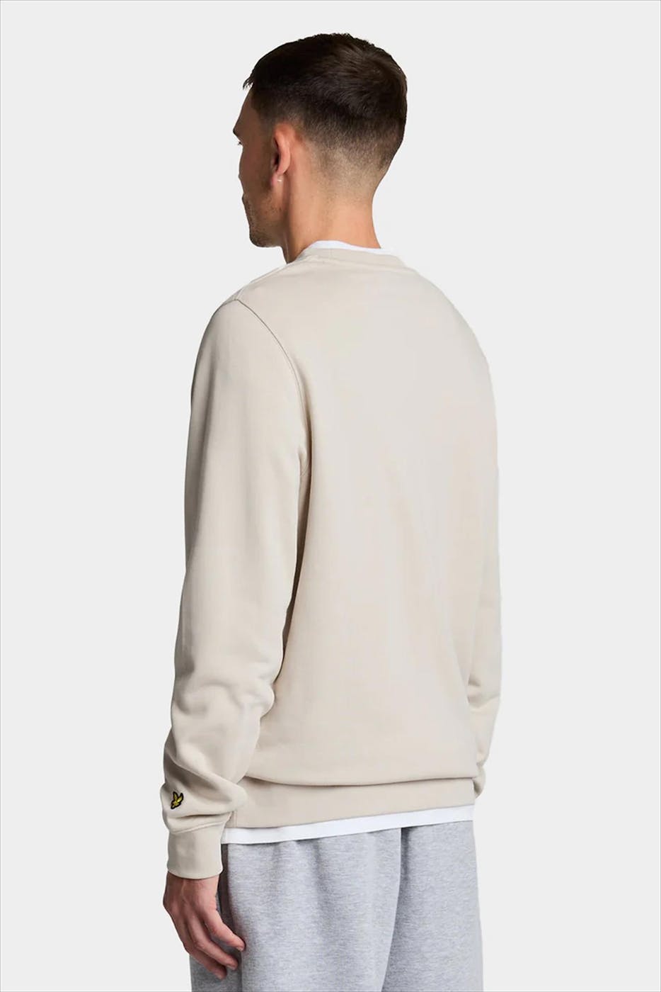 Lyle & Scott - Ecru Loopback Embroidered sweater