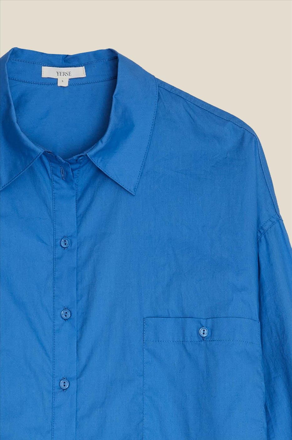 YERSE - Blauwe Pockets blouse