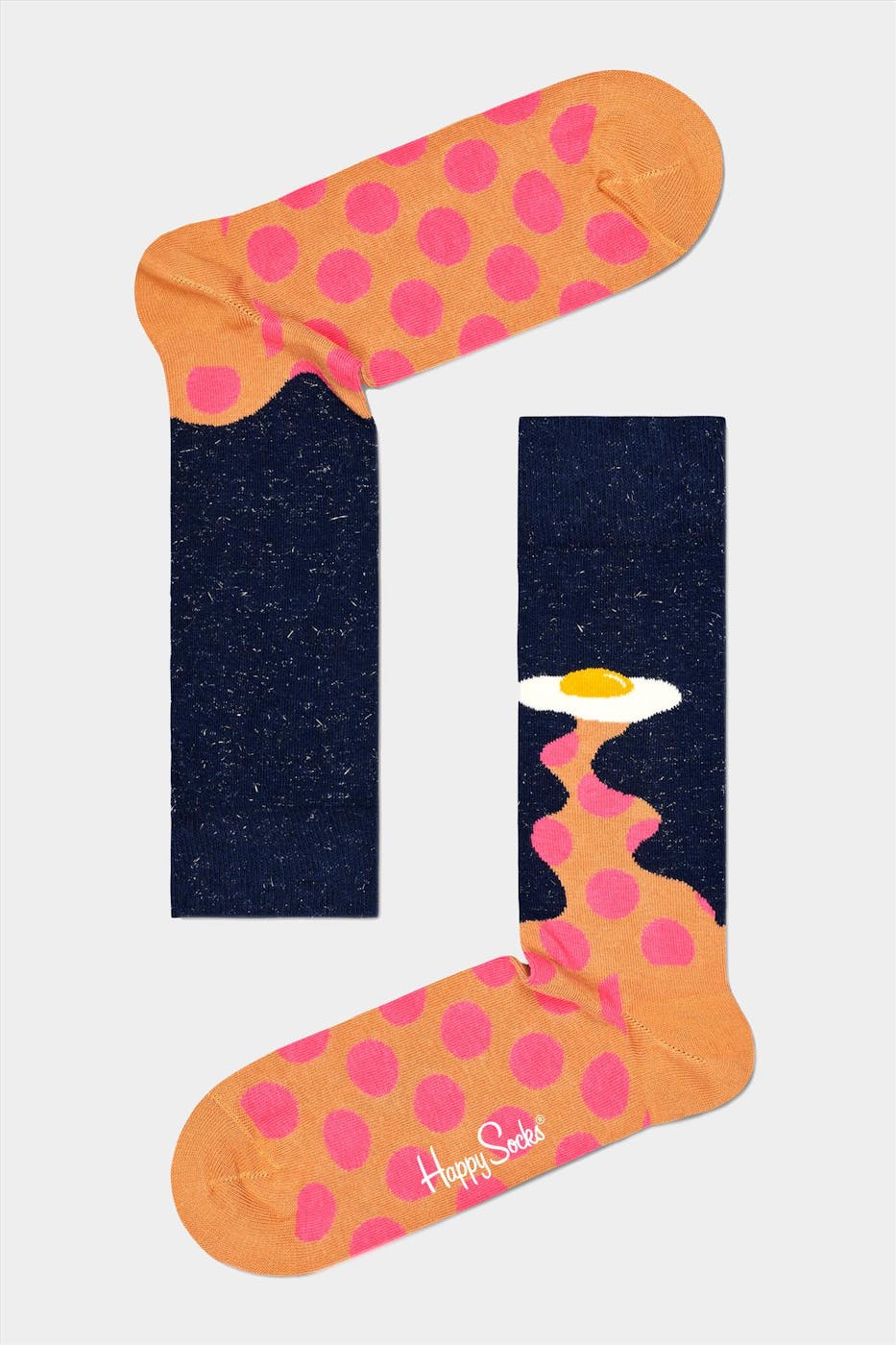 Happy Socks - Donkerblauw-roze Space Egg Sokken, maat 36-40