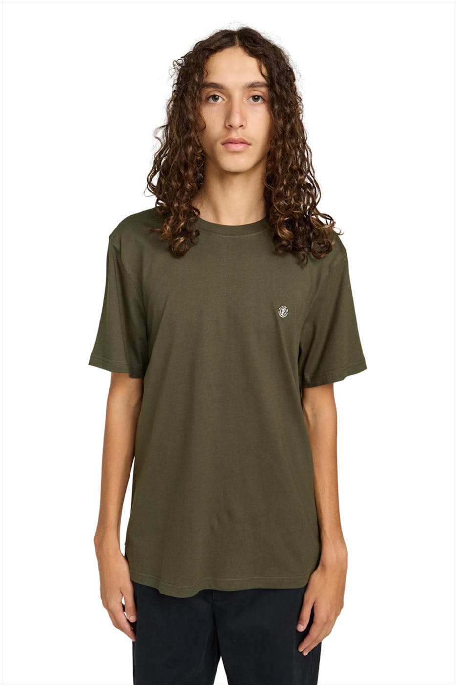 Element - Kaki Icon Embroidery T-shirt