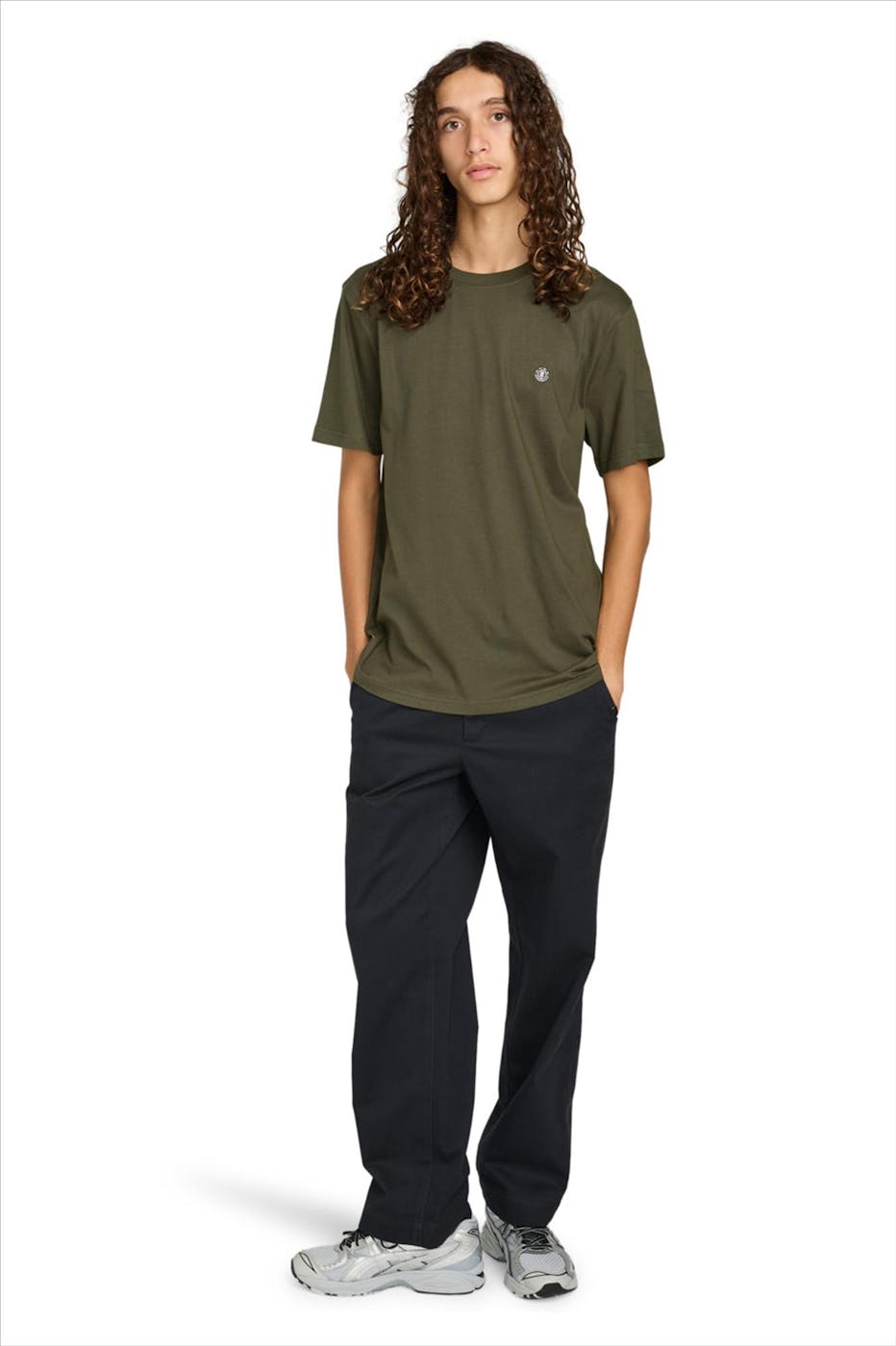 Element - Kaki Icon Embroidery T-shirt