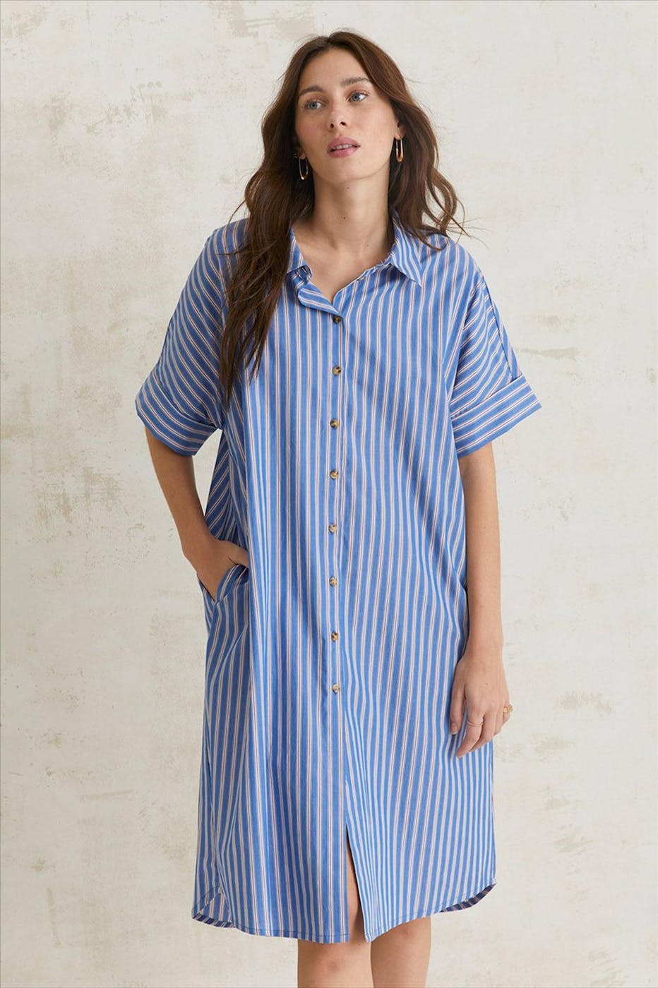 YERSE - Blauw Stripe Oversized kleed