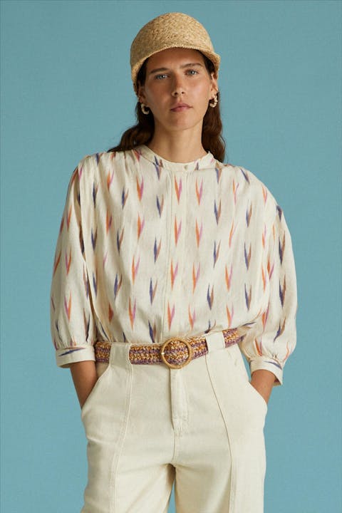 YERSE - Ecru Print blouse