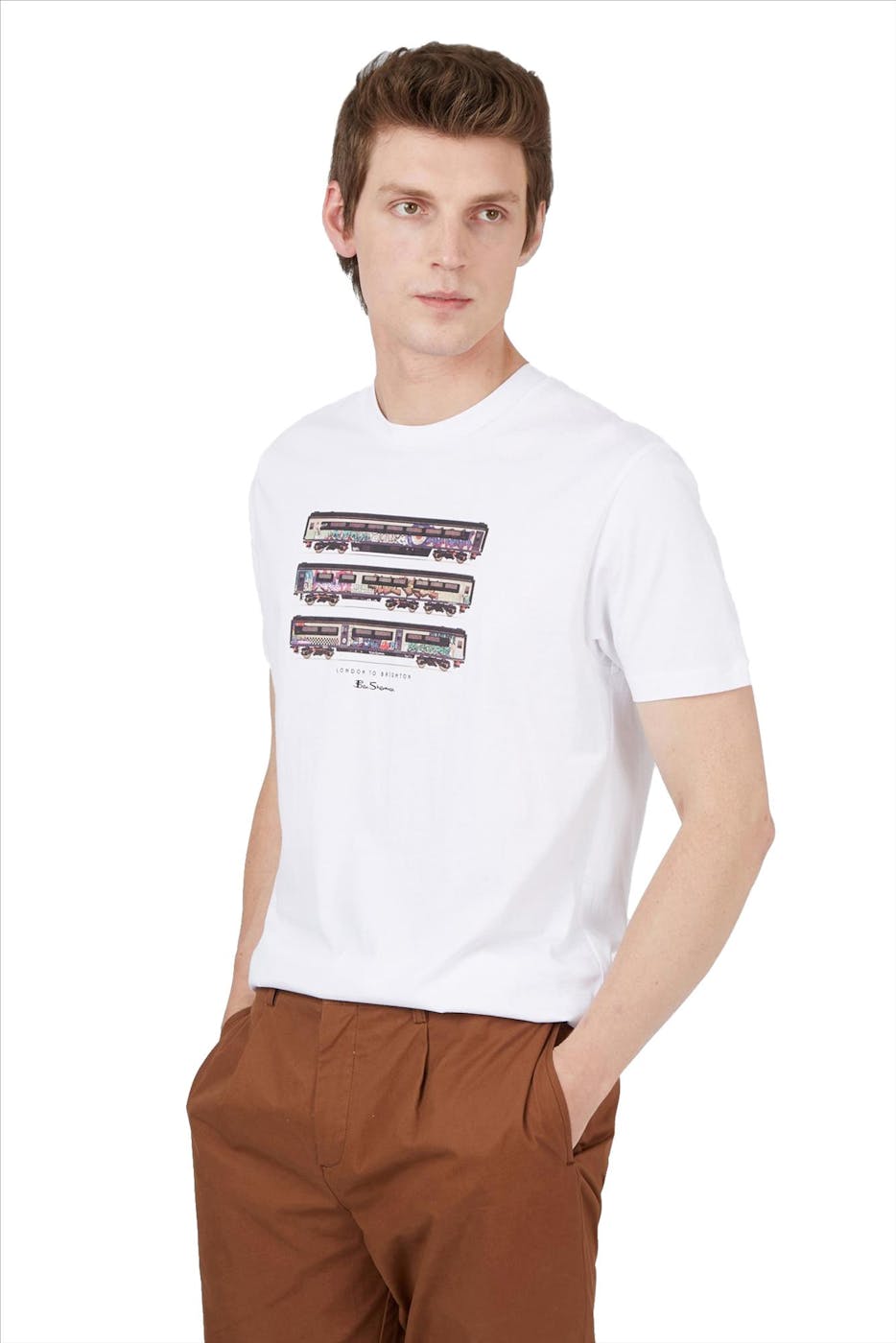 Ben Sherman - Witte Train T-shirt