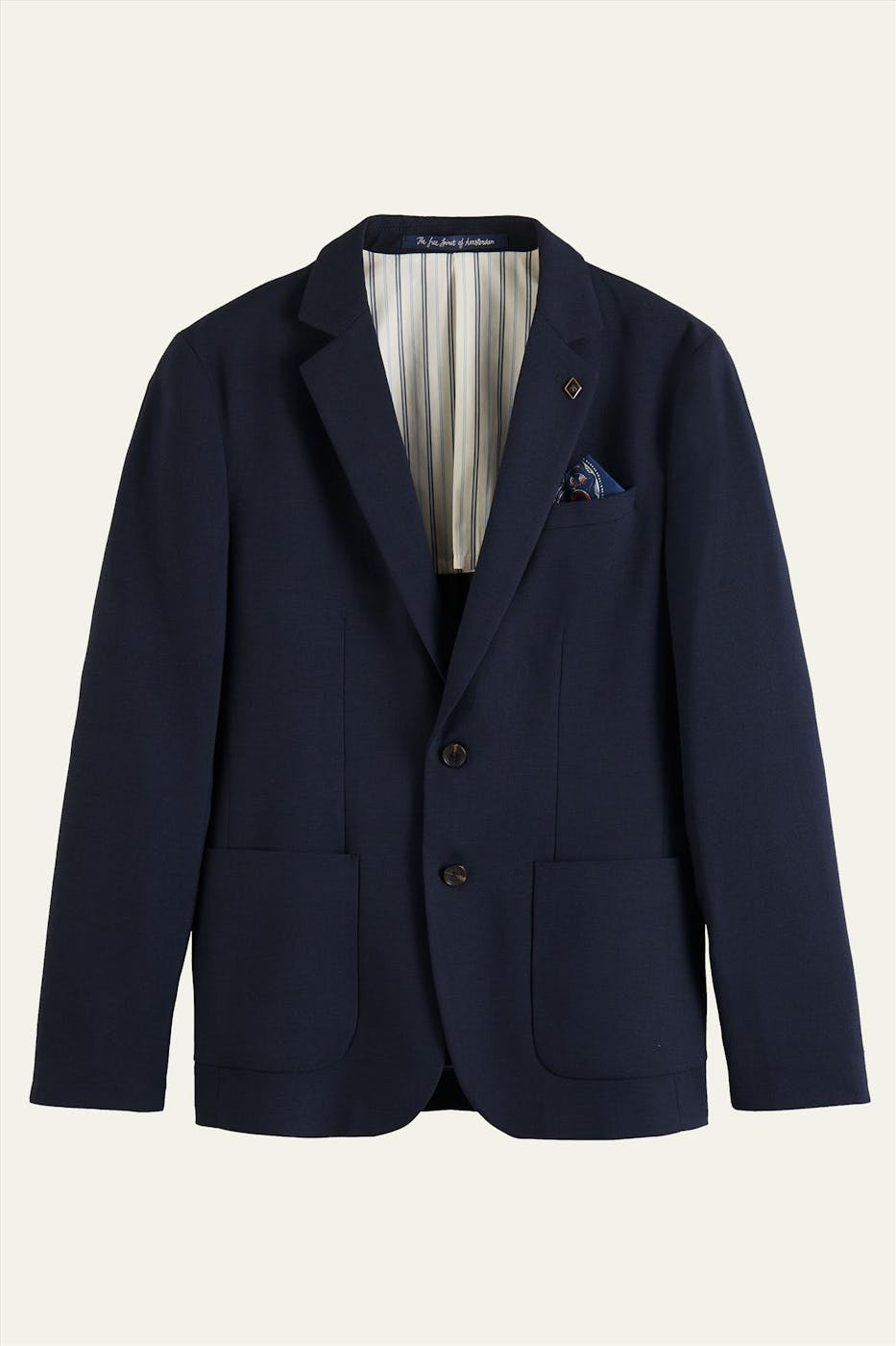Scotch & Soda - Donkerblauw Geruit Single-breasted blazer