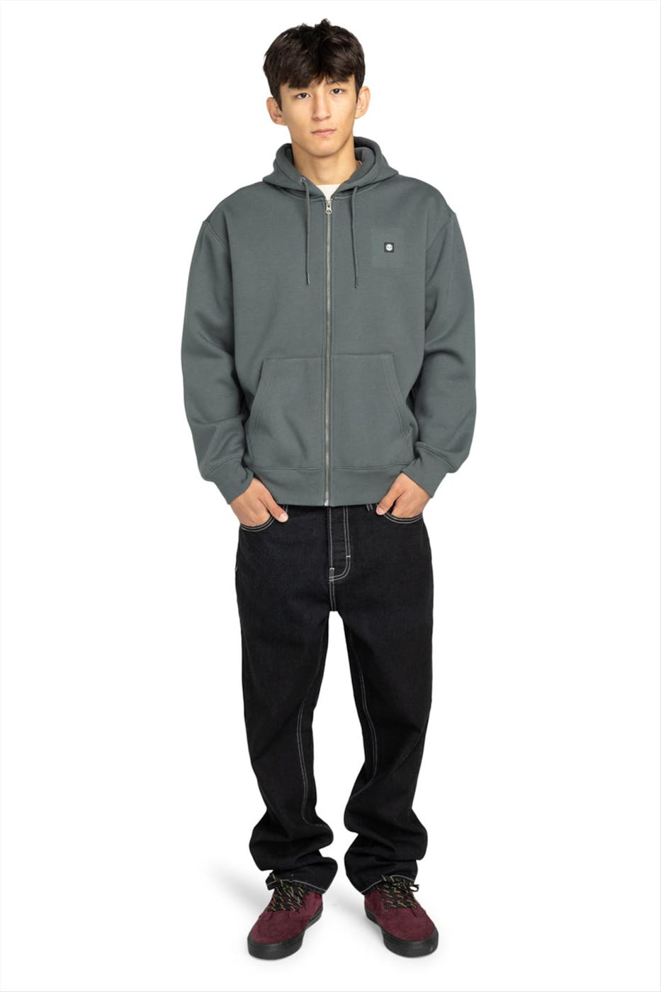 Element - Grijsgroene Icon Rain zip hoodie