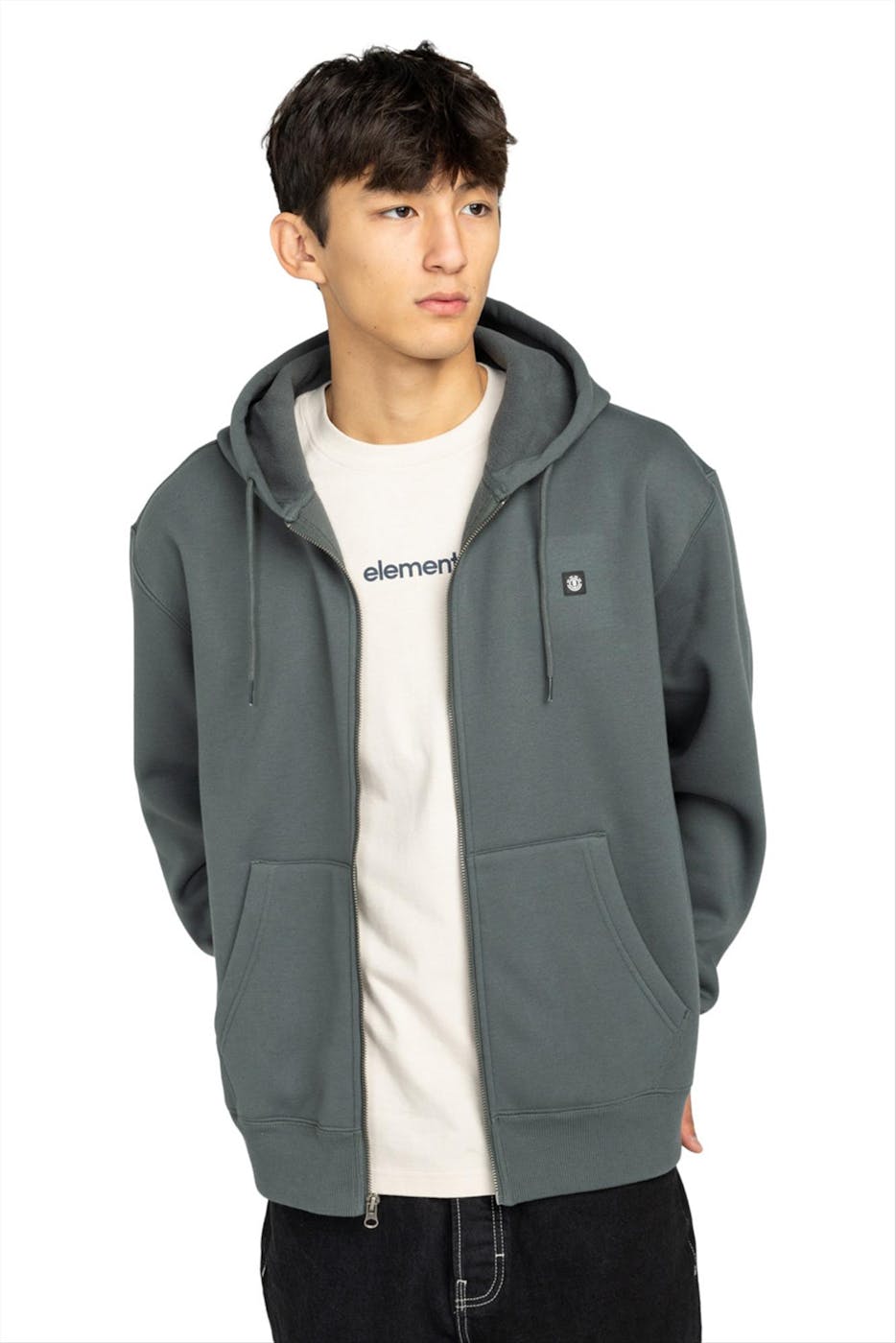 Element - Grijsgroene Icon Rain zip hoodie