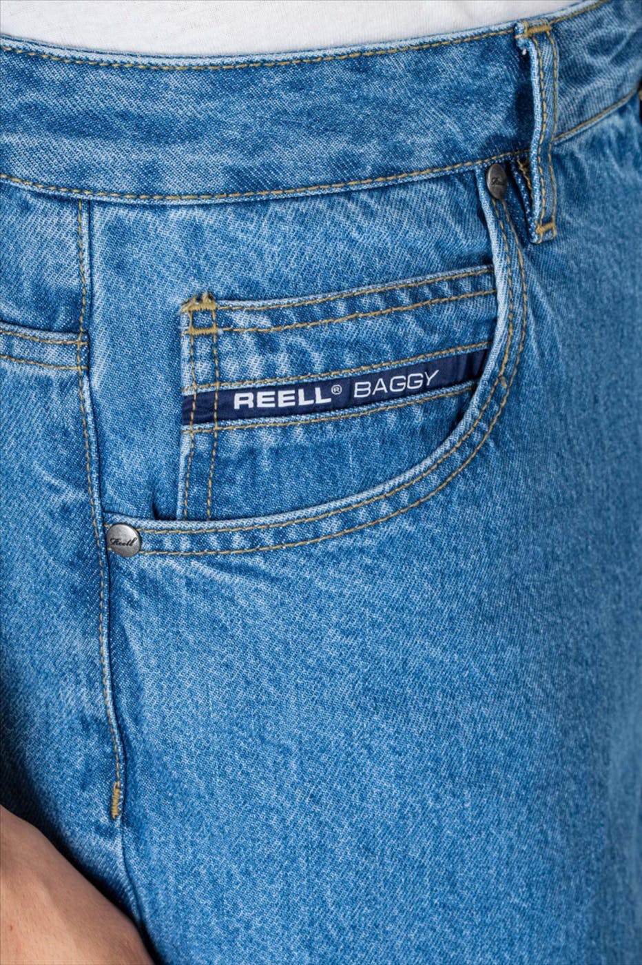 Reell - Blauwe Belmont jeansshort/ jort