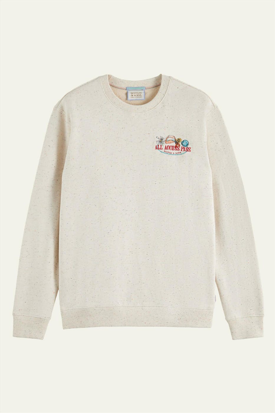 Scotch & Soda - Ecru Gemêleerd All Access Pass sweater