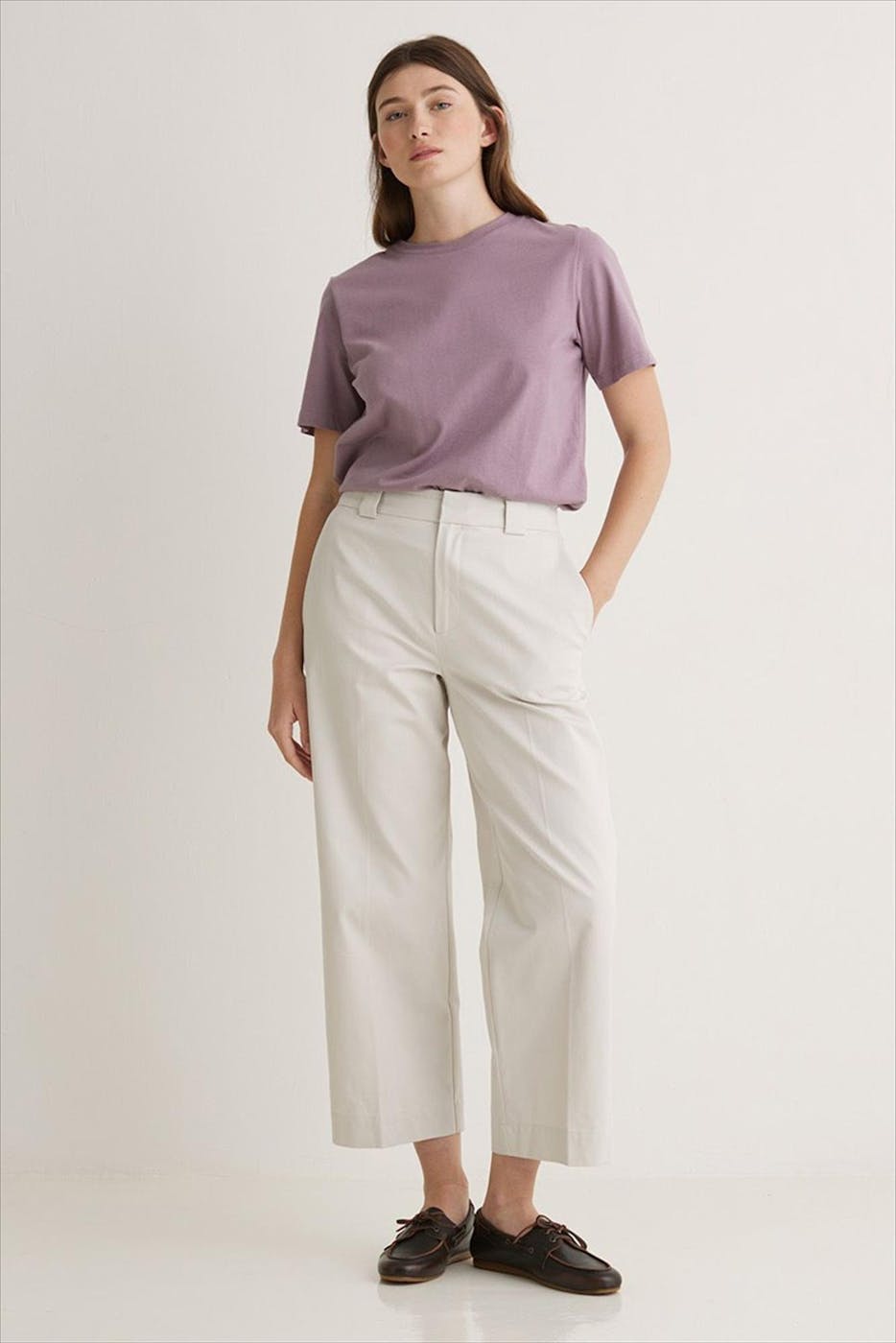 YERSE - Ecru Coton straight broek