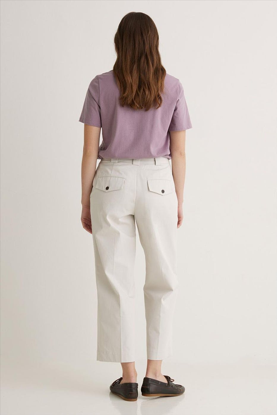 YERSE - Ecru Coton straight broek