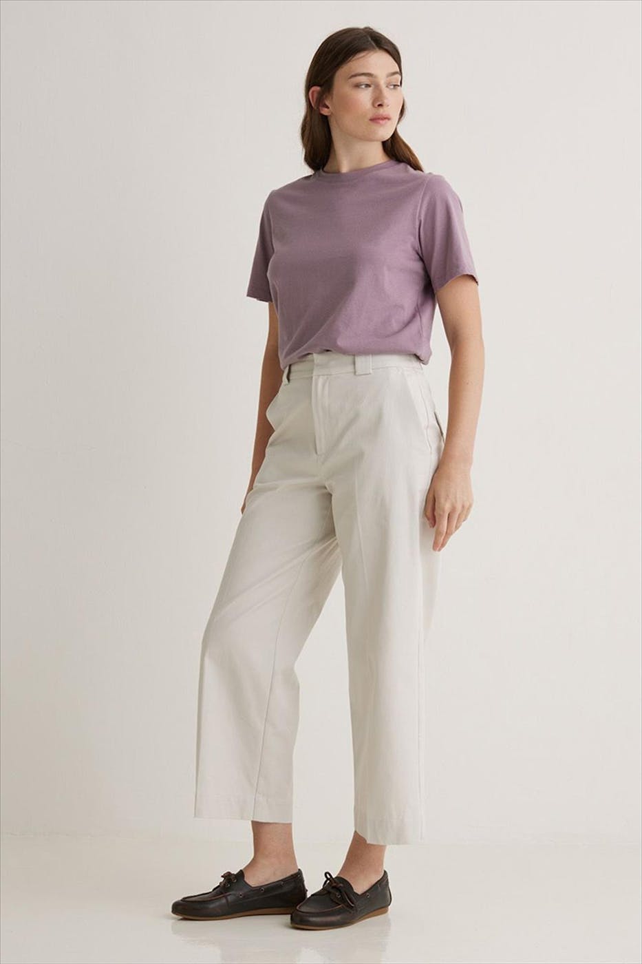 YERSE - Ecru Coton straight broek