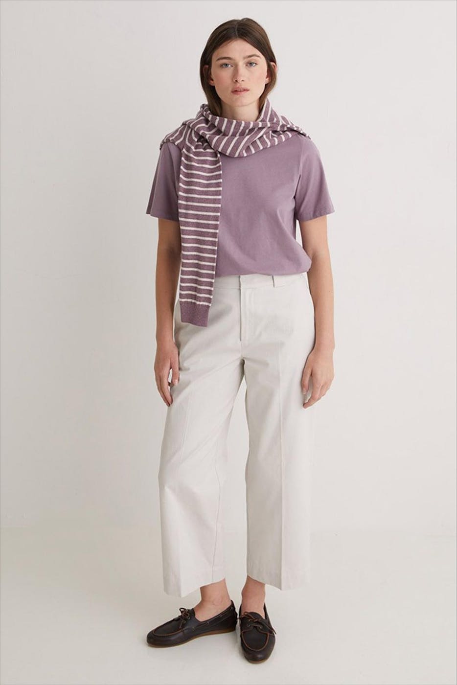 YERSE - Ecru Coton straight broek