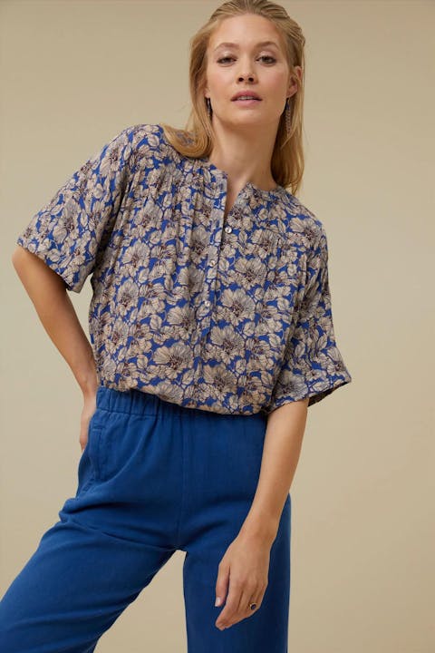 BY BAR - Blauwe Bo Tropico blouse