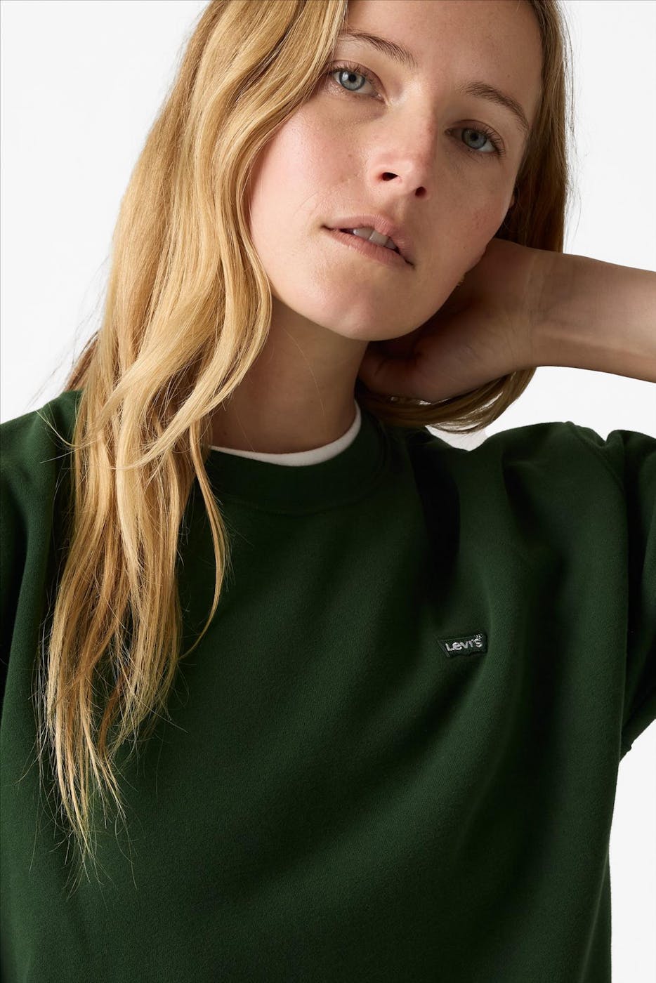 Levi's - Donkergroene Everyday Fleece sweater