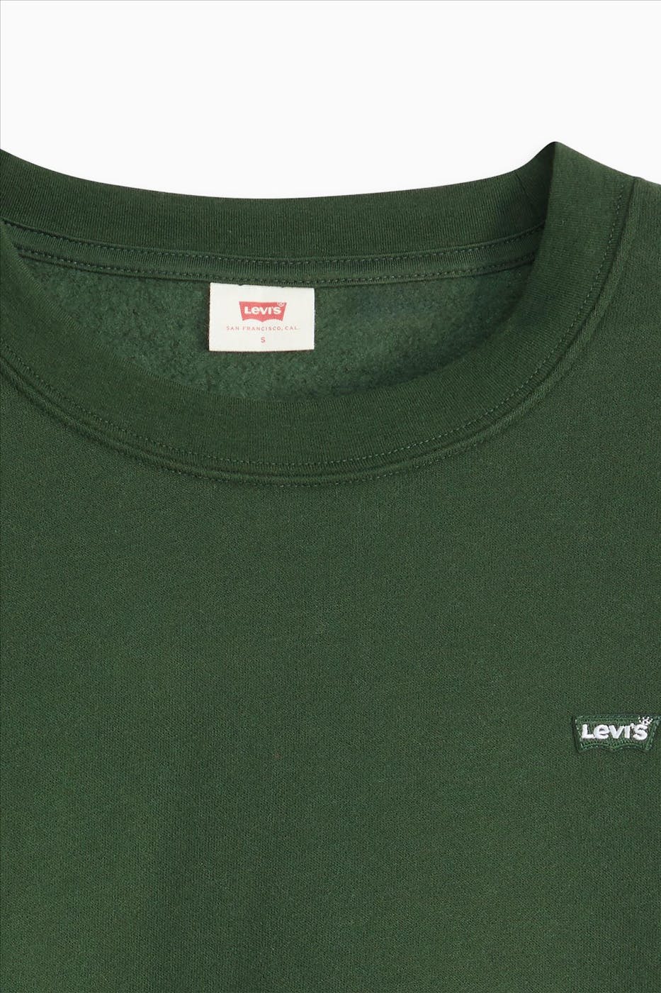 Levi's - Donkergroene Everyday Fleece sweater