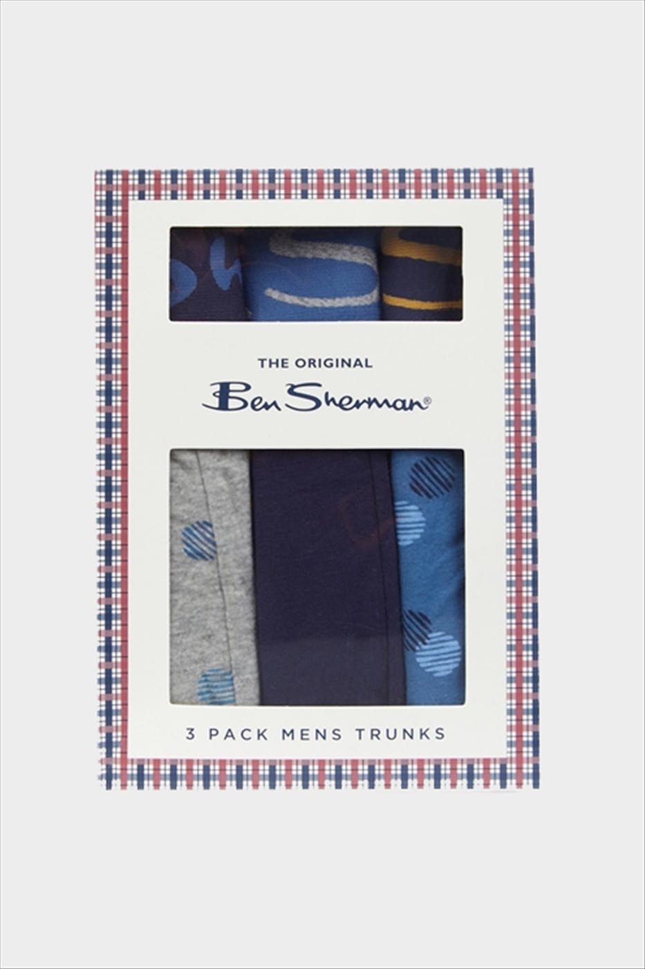 Ben Sherman - Navy-Grijs marble-Blauwe 3-pack boxershorts