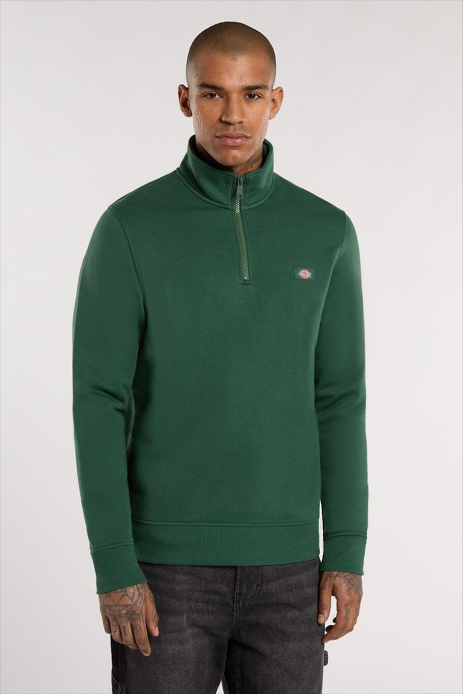 Dickies - Groene Oakport Quarter Zip sweater
