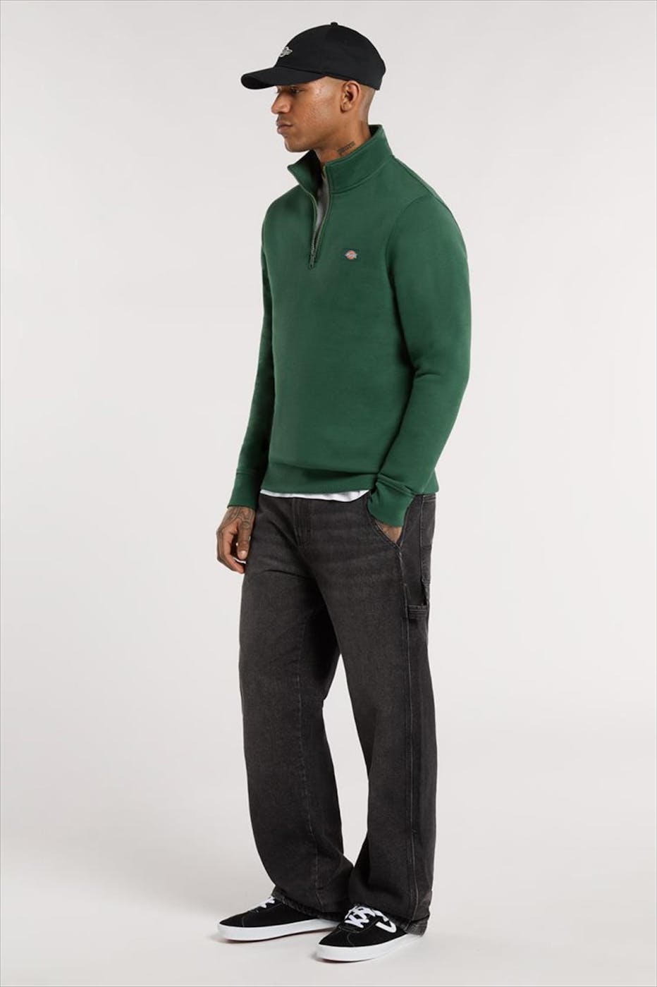 Dickies - Groene Oakport Quarter Zip sweater