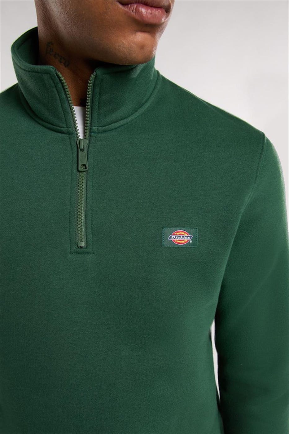 Dickies - Groene Oakport Quarter Zip sweater