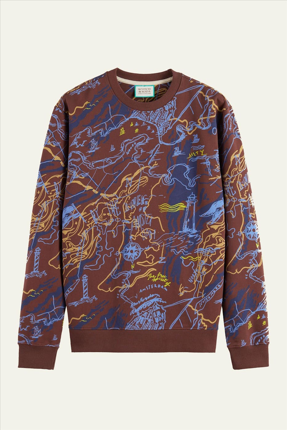 Scotch & Soda - Bruine Seamap sweater