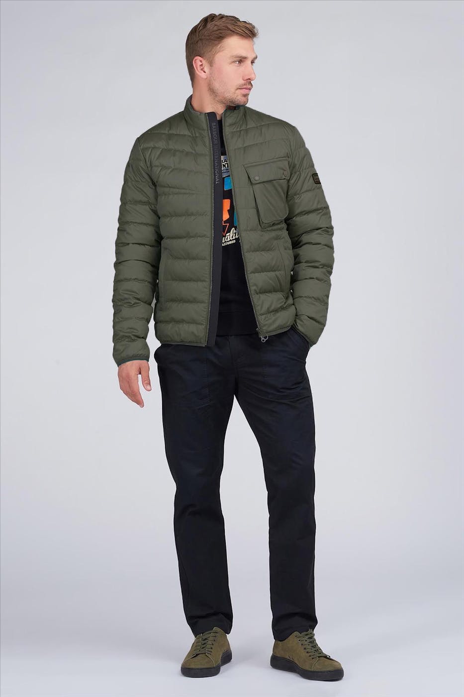Barbour - Donkergroene New Chain Quilt puffer jacket