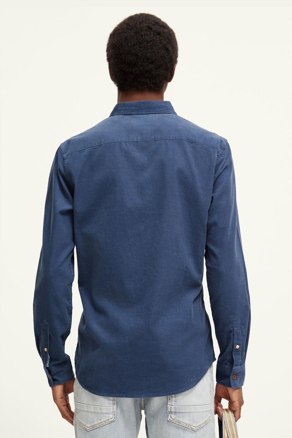 Scotch & Soda - Donkerblauwe Slim Fit Corduroy hemd