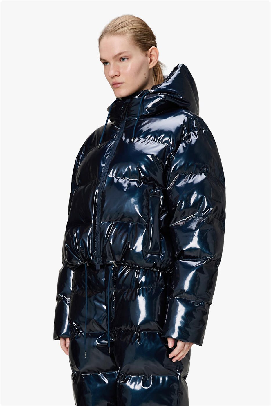 RAINS - Donkerblauwe Alta Short pufferjas