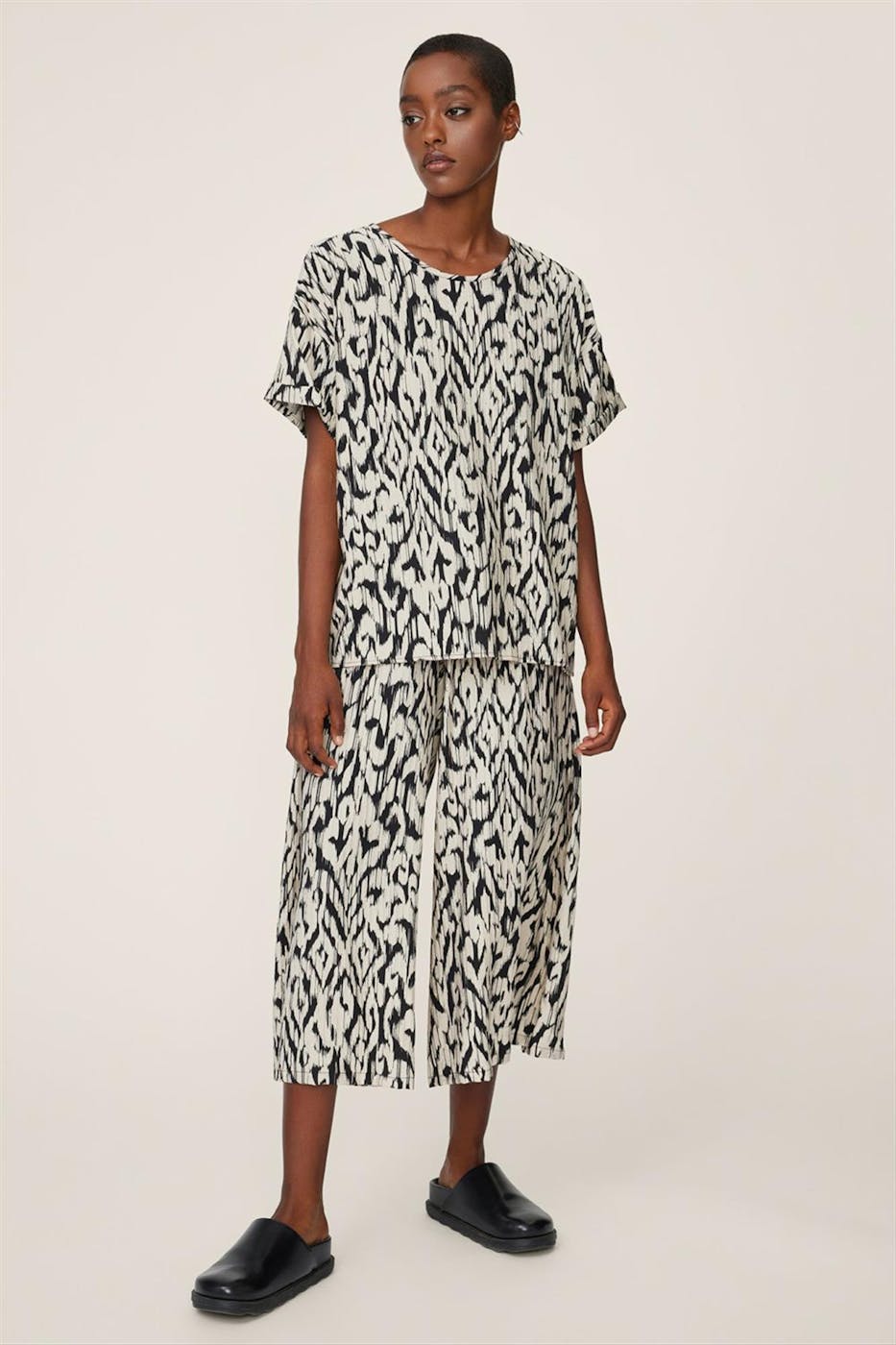 MSCH COPENHAGEN - Ecru-zwarte Vlora blouse