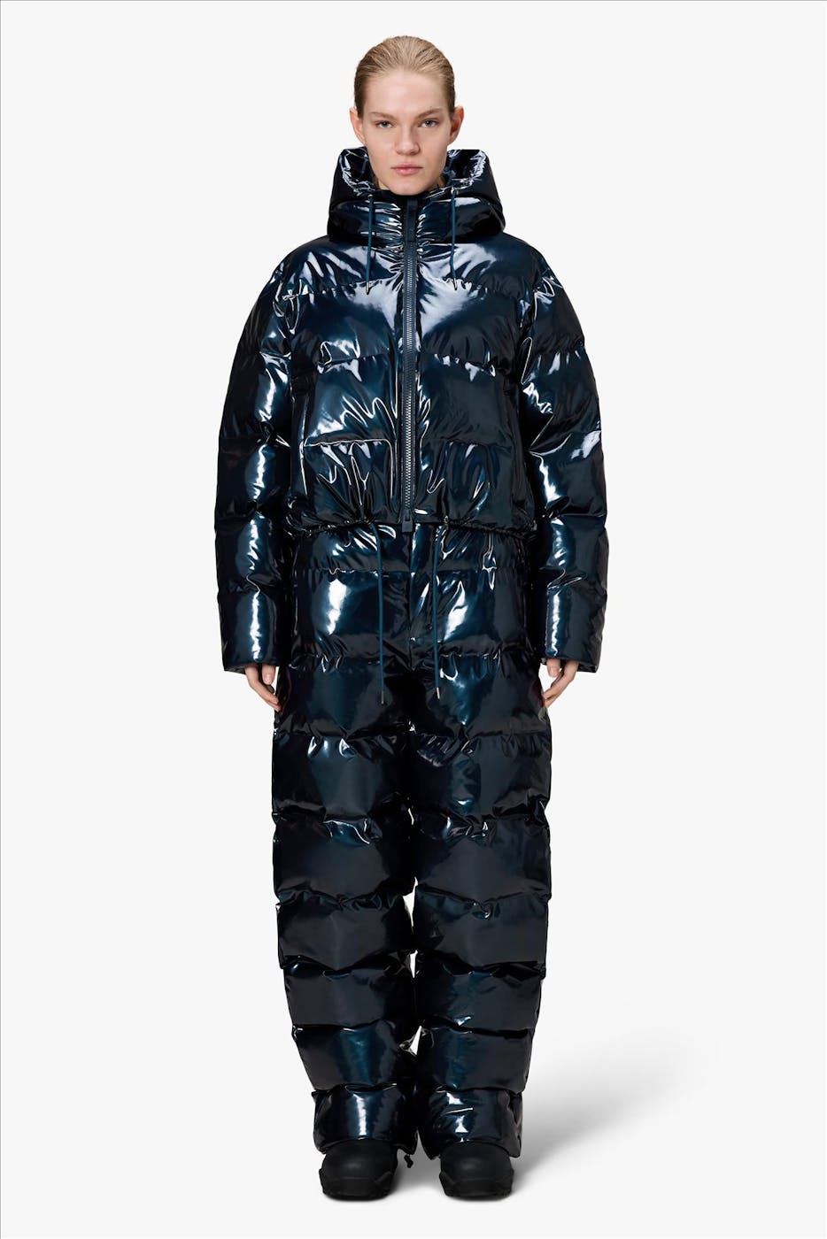 RAINS - Donkerblauwe Alta Short pufferjas
