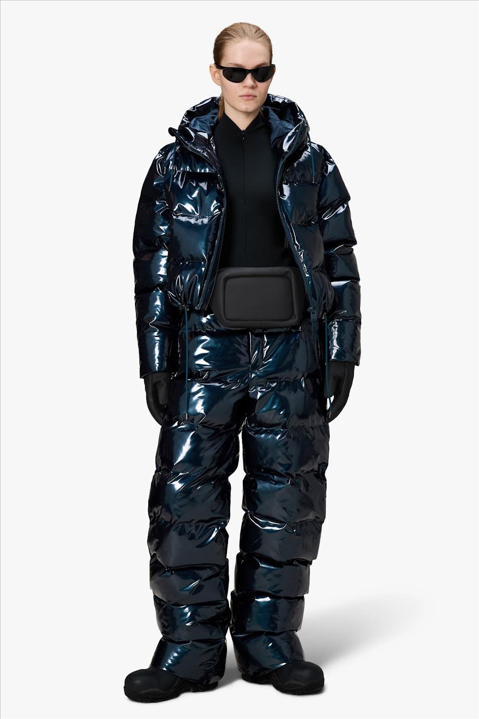 RAINS - Donkerblauwe Alta Short pufferjas