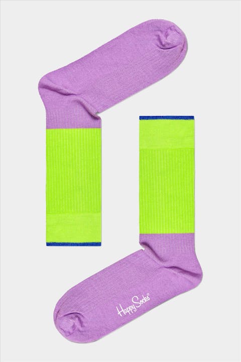 Happy Socks - Paars-groene I Am Blocked sokken, maat: 41-46