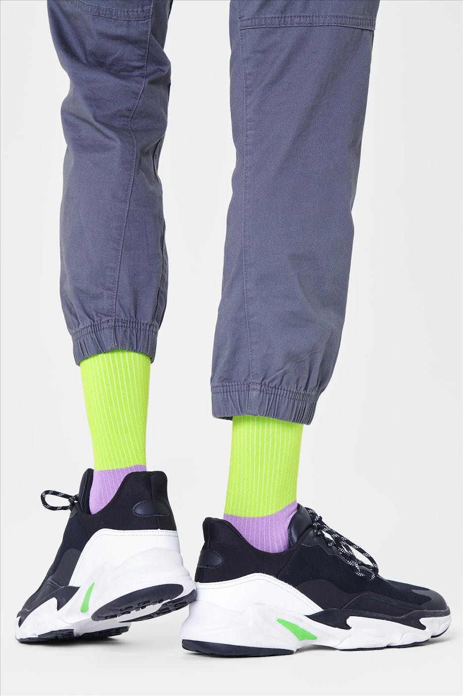 Happy Socks - Paars-groene I Am Blocked sokken, maat: 41-46