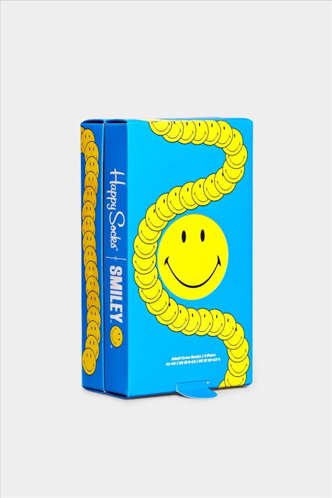 Happy Socks - Mulitcolour Smiley Giftbox 3-pack Sokken, maat 36-40