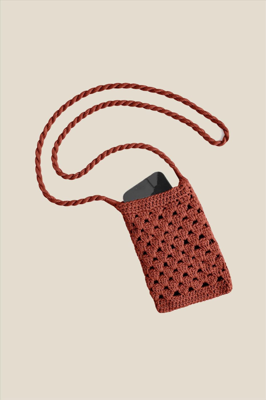 YERSE - Bruine Crochet tasje