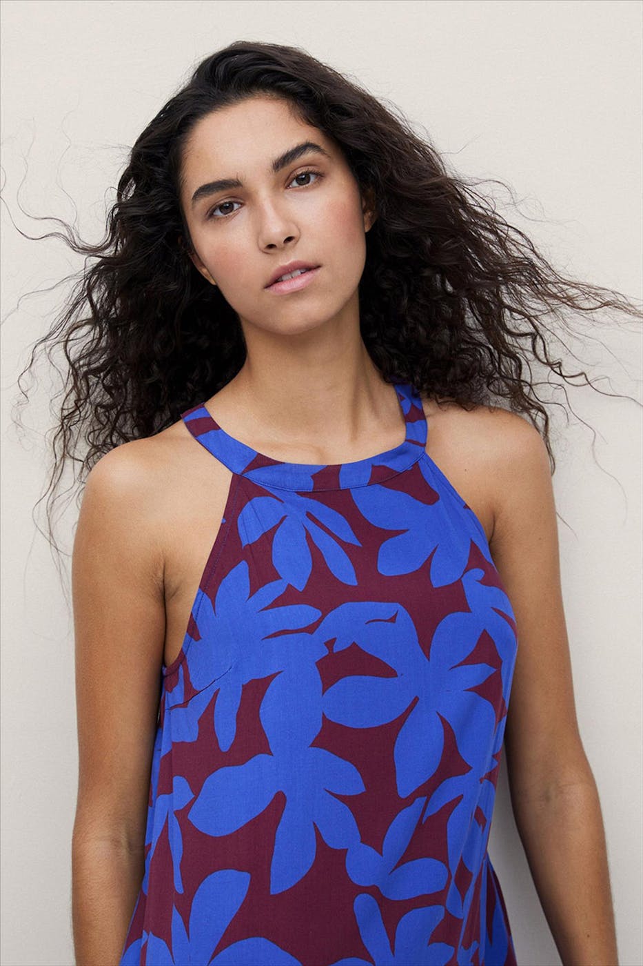 YERSE - Kobaltblauw-Bruin Ischia kleed