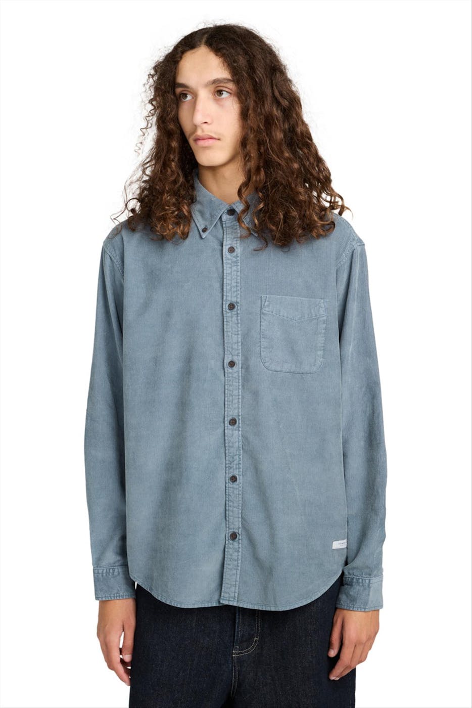 Element - Grijsblauw Button Down Corduroy hemd