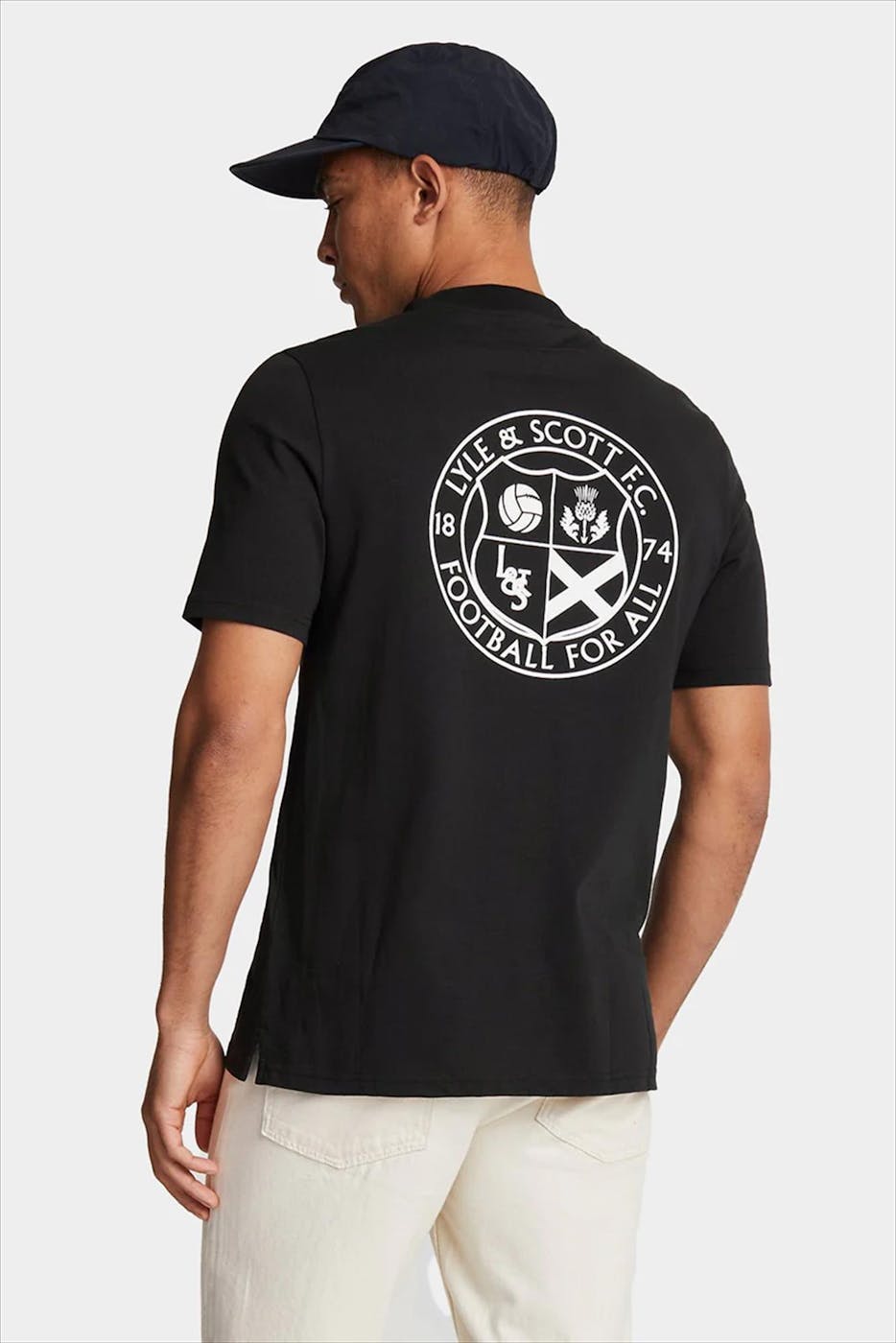 Lyle & Scott - Zwarte Football Graphic T-shirt